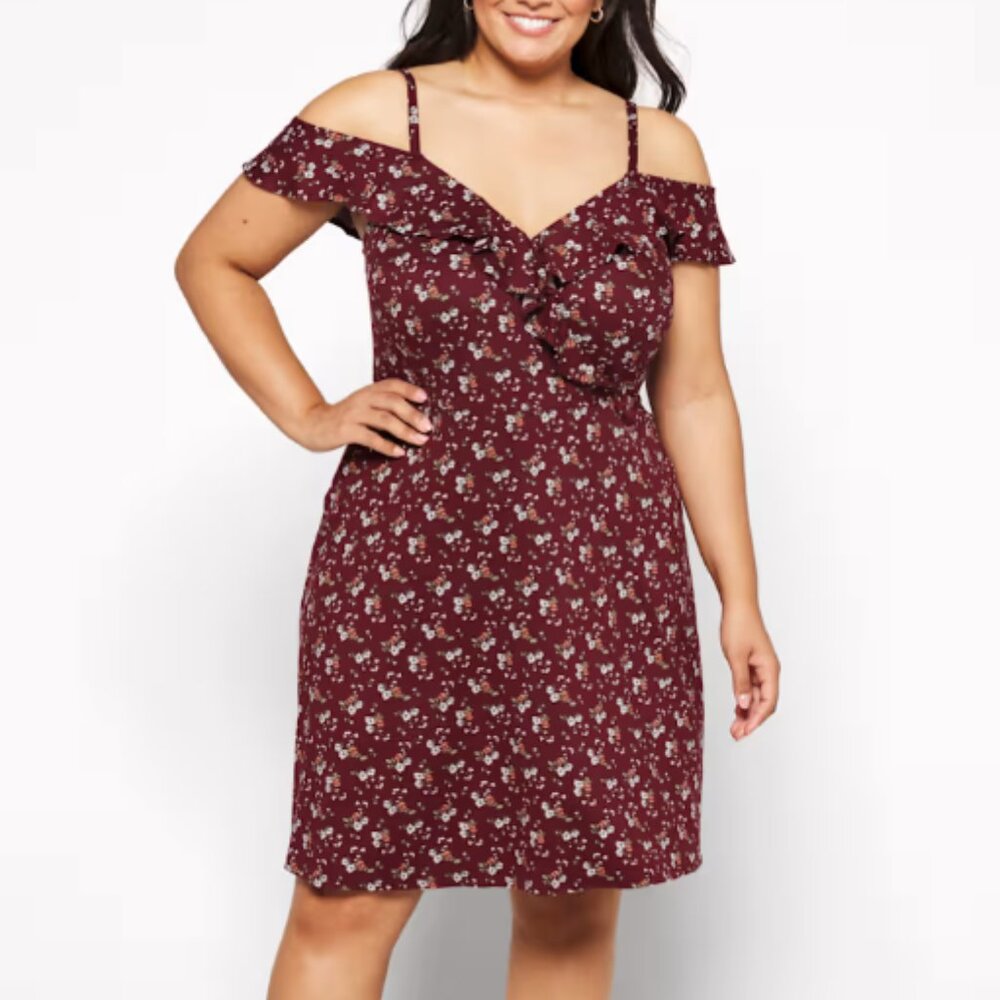 Liv Off The Shoulder Dress By The General Good In Burgundy